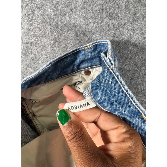 GRLFRND Shorts Women 26 Blue‎ Adriana High Rise Cut Off Denim Distressed - Picture 7 of 8